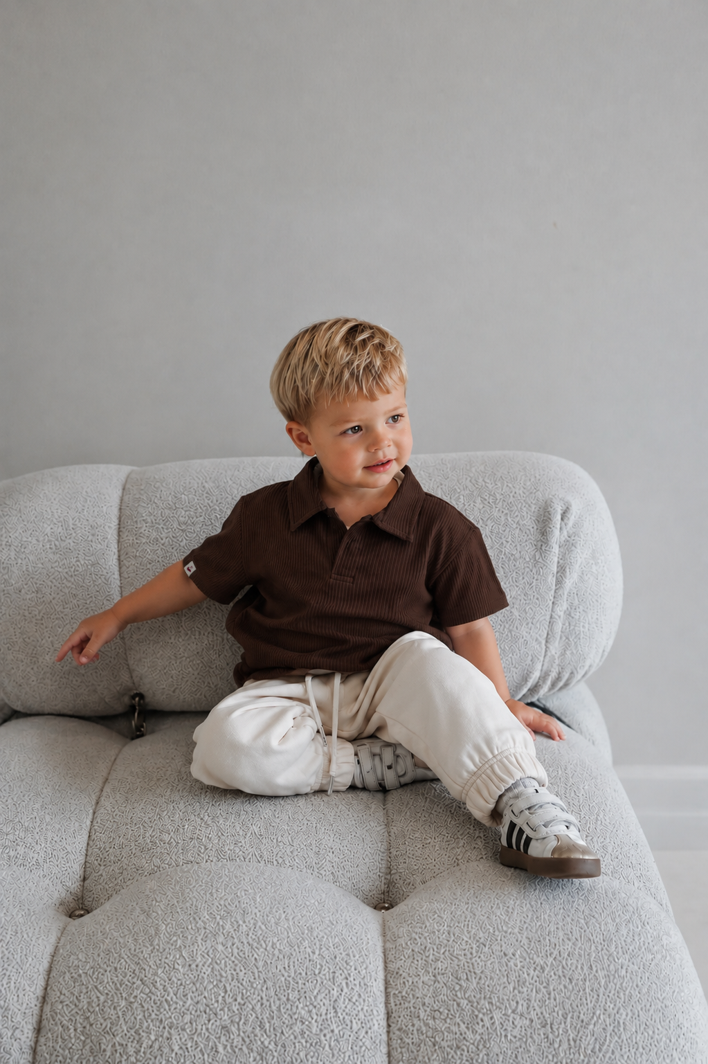 Mocha Ribbed Polo