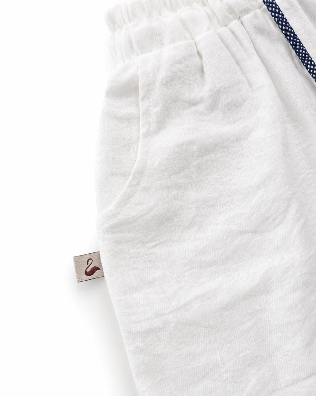 Pure White Linen Short